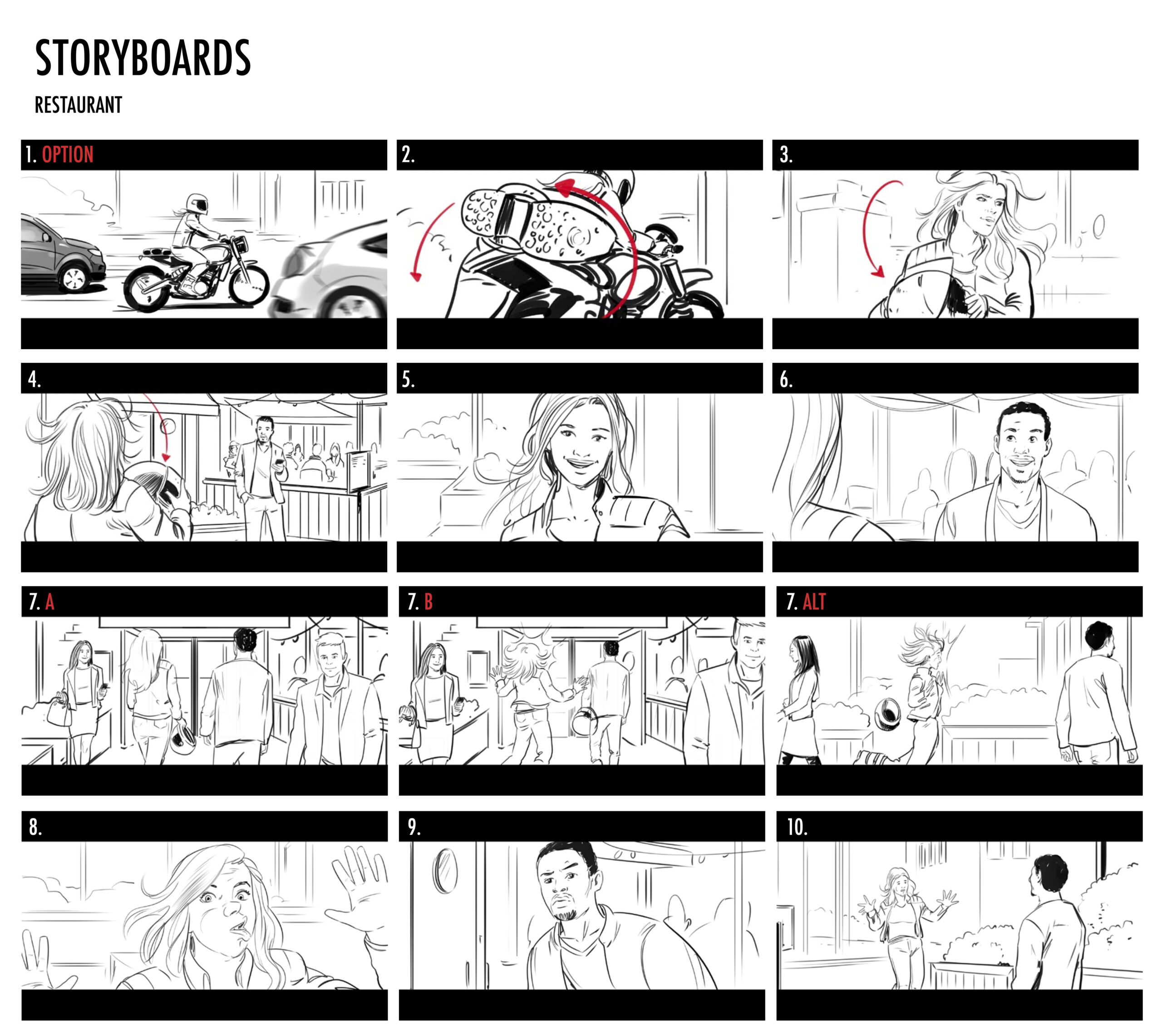 Storyboard du film de la campagne sur le passeport vaccinal : scènes de restaurant, Gouvernement du Québec
